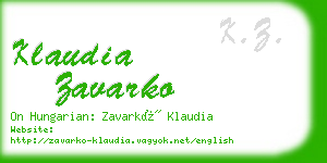 klaudia zavarko business card